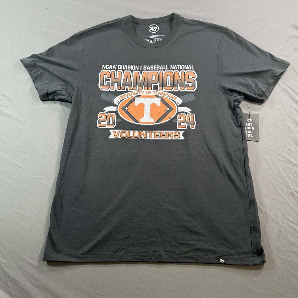 47 Tennessee Volunteers 2024 NCAA Baseball National Champions Shirt L NWT